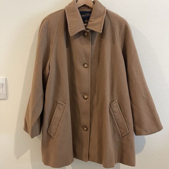 Vintage Pendleton Coat 22W Brown 100% Wool Collared Minimalist Midlength *Flawed - Picture 1 of 15